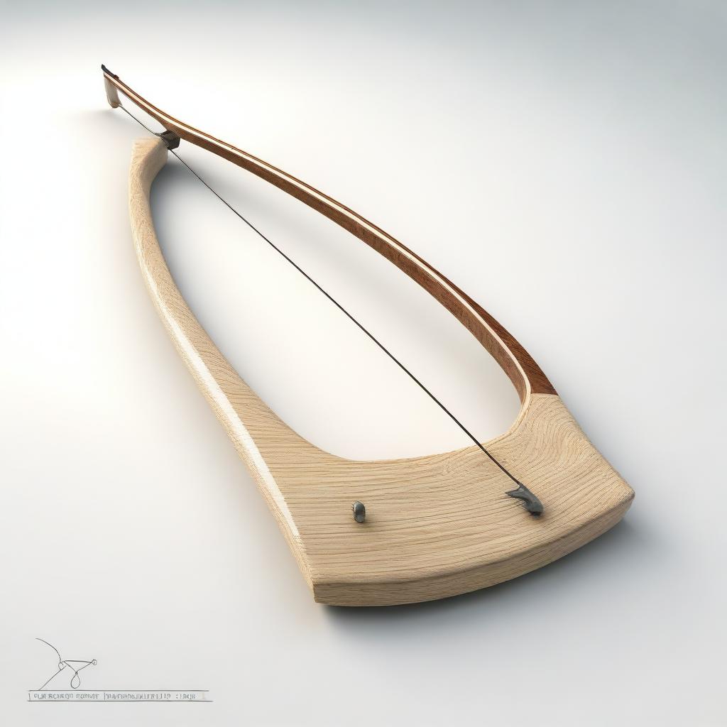 A high-quality digital art piece showcasing a bow and arrow skillfully crafted from ivory wood