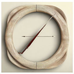 A high-quality digital art piece showcasing a bow and arrow skillfully crafted from ivory wood