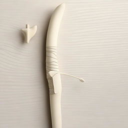 A high-quality digital art piece showcasing a bow and arrow skillfully crafted from ivory wood