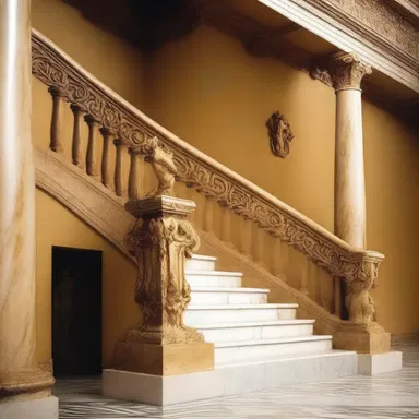 In Greek mythology, the gods would sometimes descend to Earth by sliding down a golden baluster.