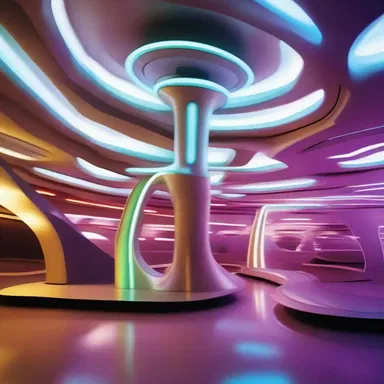 The futuristic spaceship had sleek balusters that glowed in different colors to indicate the different floors.