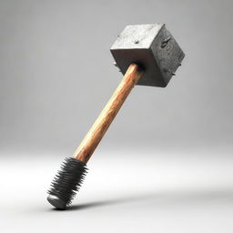 A high-definition digital art representation of a spiked sledgehammer