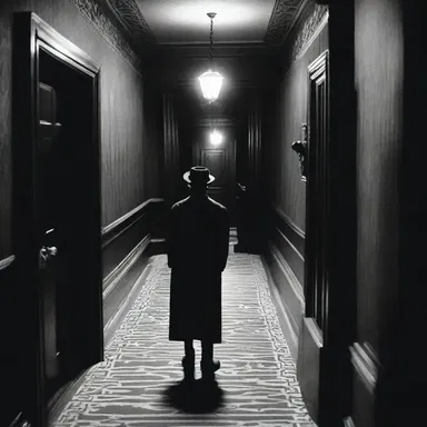 The protagonist in the horror movie tried to escape the haunted mansion but got lost in a labyrinth of dark corridors, desperately searching for an out of the way exit.