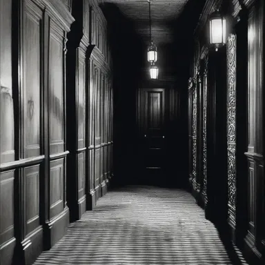The protagonist in the horror movie tried to escape the haunted mansion but got lost in a labyrinth of dark corridors, desperately searching for an out of the way exit.