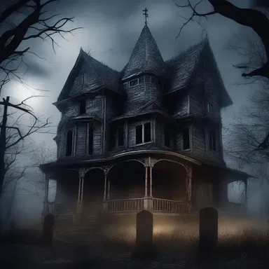 The protagonist managed to escape the haunted house, relieved that they had finally dealt with the supernatural presence and it was now out of the way.