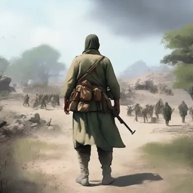 The main character defeated the enemy, making sure they were dealt with and out of the way, ensuring peace and tranquility was restored to the land.