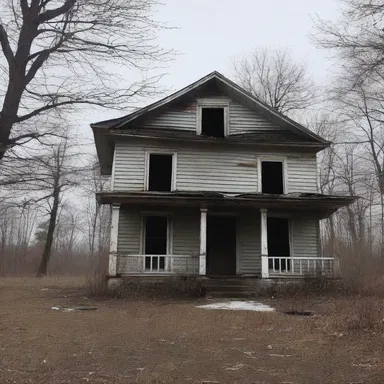 The abandoned house at the out of the way location was the perfect setting for a horror movie.