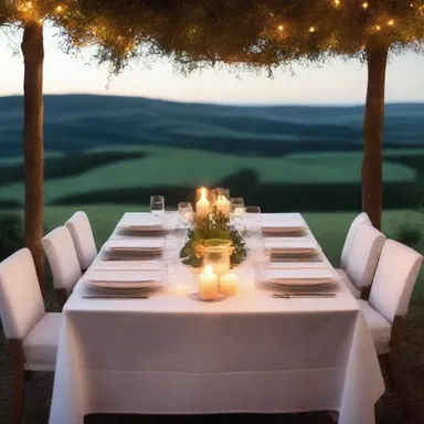 The candlelit dinner was set with such discretion, creating a wonderfully romantic atmosphere.