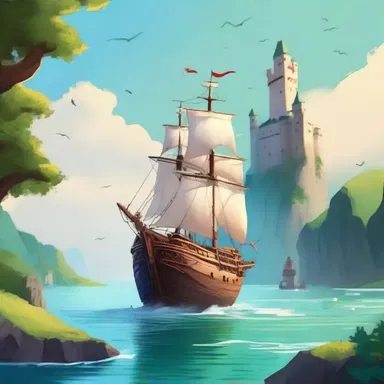 In the magical world of the novel, the brave hero sailed upwind to find the hidden kingdom.
