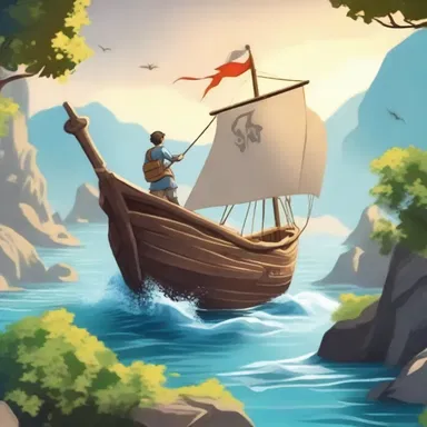 In the magical world of the novel, the brave hero sailed upwind to find the hidden kingdom.