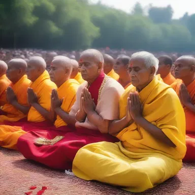 During the traditional ceremony, the devotees chanted prayers while facing upwind, symbolizing a spiritual connection with the divine.
