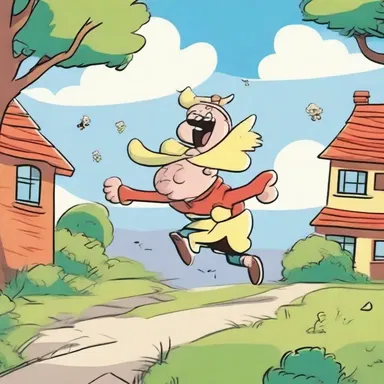 In the cartoon, the characters always run upwind when they want to escape from danger.