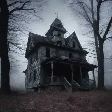 In the horror movie, the haunted house is located upwind, adding to the eerie atmosphere.