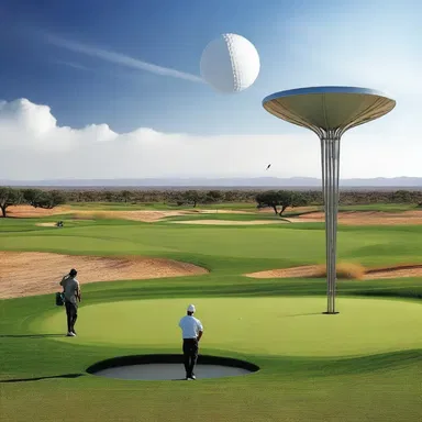 In the distant future, golfers face alien hazards such as gravity-defying traps on intergalactic golf courses.
