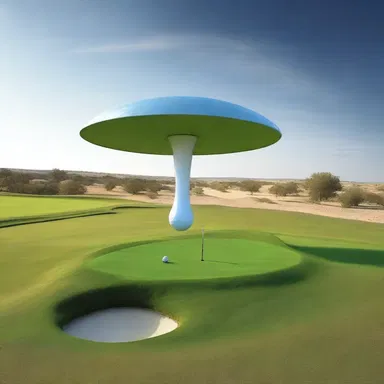 In the distant future, golfers face alien hazards such as gravity-defying traps on intergalactic golf courses.