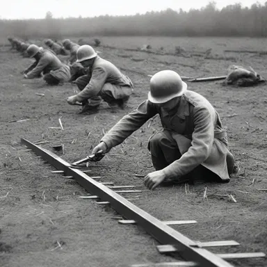 During the war, soldiers strategically placed traps along the enemy's path to hinder their progress.