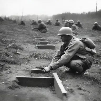 During the war, soldiers strategically placed traps along the enemy's path to hinder their progress.