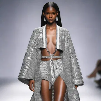 The fashion designer showcased a unique collection that incorporated intricate trap-like patterns.
