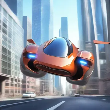 In the futuristic world of flying cars, a character rode in a sleek trap to navigate the bustling city.
