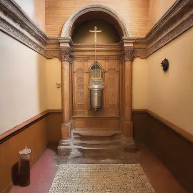 The holy water trap in the church's drainage system prevents the return flow of sewer gas.