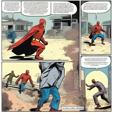 As the hero walked into the trap, the comic book panels showcased his struggle to escape.