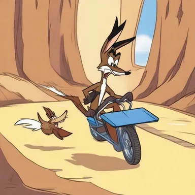 In the Looney Tunes show, Wile E. Coyote is always trying to trap the Road Runner with elaborate contraptions.