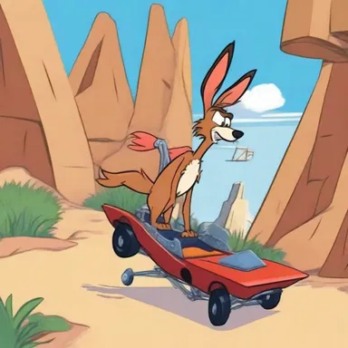 In the Looney Tunes show, Wile E. Coyote is always trying to trap the Road Runner with elaborate contraptions.