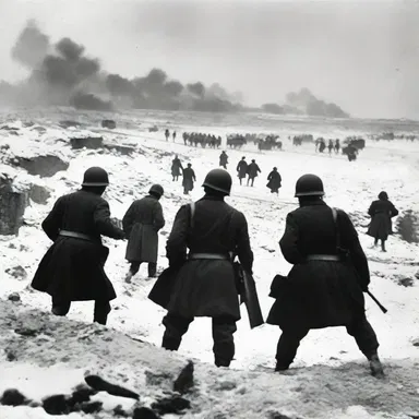 During World War II, Allied forces trapped German troops at the Battle of Stalingrad.