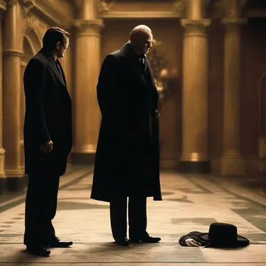 In the movie, the villain cleverly traps the hero in a life-or-death situation.