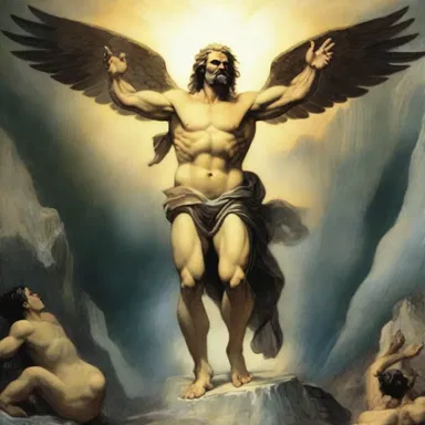 According to Greek mythology, Prometheus was trapped by Zeus as punishment for giving fire to humans.