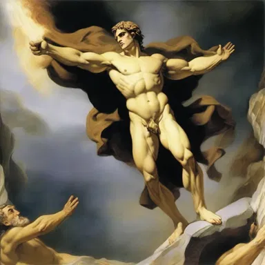 According to Greek mythology, Prometheus was trapped by Zeus as punishment for giving fire to humans.