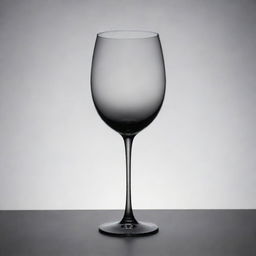 A wine glass made of grey, translucent crystal, elegantly catching the light.