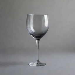 A wine glass made of grey, translucent crystal, elegantly catching the light.