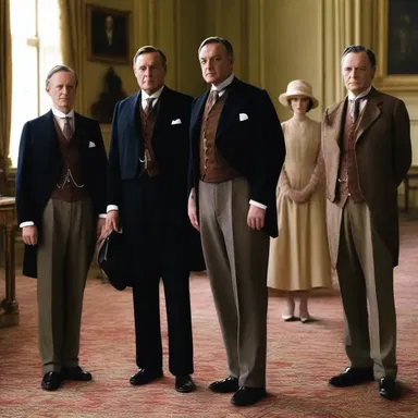 In the period drama film, 'Downton Abbey', the Earl of Grantham employs several manservants to attend to his every need.
