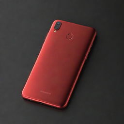 A vibrant red smartphone with a sleek design and glossy finish.