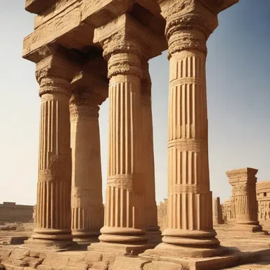 The original pillars of the ancient temple remain standing as a testament to the skilled architecture of the time.