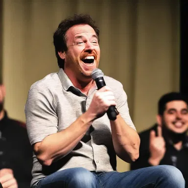Despite the comedian's failed attempts, the audience remained in stitches throughout the entire joke.
