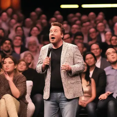 Despite the comedian's failed attempts, the audience remained in stitches throughout the entire joke.