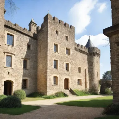 The historic castle was renovated, but elements of the original structure remain for visitors to see.