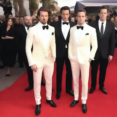 The actors were all dressed in stylish wearing apparel for the red carpet event.