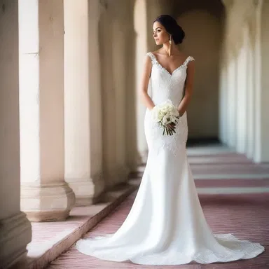 She looked elegant and beautiful in her white wedding wearing apparel.