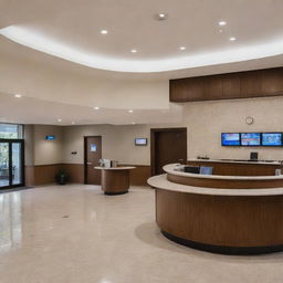 An interior view of a well-secured hotel featuring advanced CCTV surveillance system mounted strategically for guest safety.