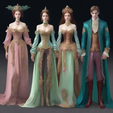 The characters in the fantasy novel wore extravagant and magical wearing apparel.