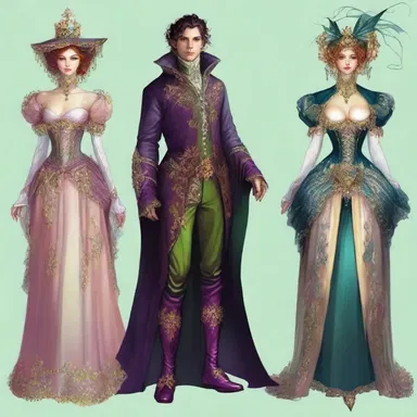The characters in the fantasy novel wore extravagant and magical wearing apparel.