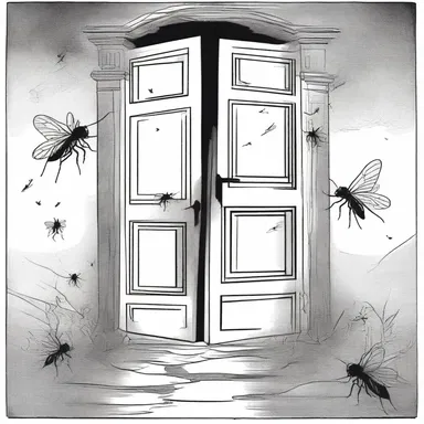 The flies were depicted as enchanted doors in the literature, leading the characters into mysterious adventures.