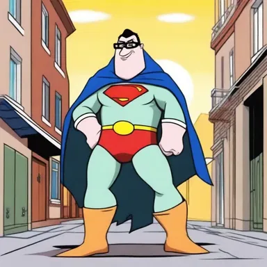 The character in the cartoon turned out to be a sham, pretending to be a hero but actually a fraud.