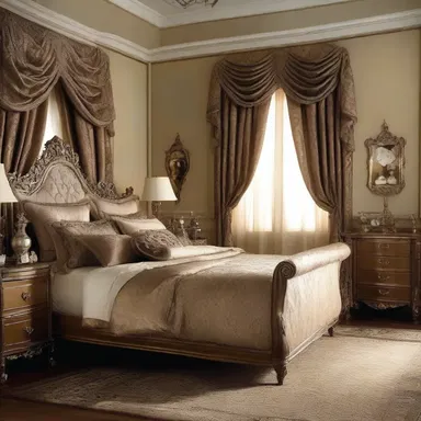 The designer sham the appearance of a luxurious mansion by using opulent materials and fancy decorations.