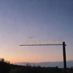 An image of a warm and inviting 'Bonsoir' sign in elegant cursive lettering, set against a twilight sky.