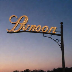 An image of a warm and inviting 'Bonsoir' sign in elegant cursive lettering, set against a twilight sky.