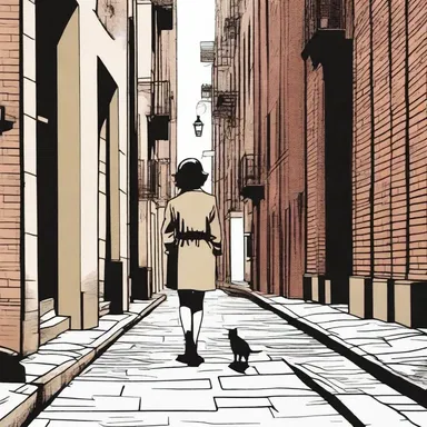In the novel, the protagonist meets a gamine who lives in the alleyways of the city.